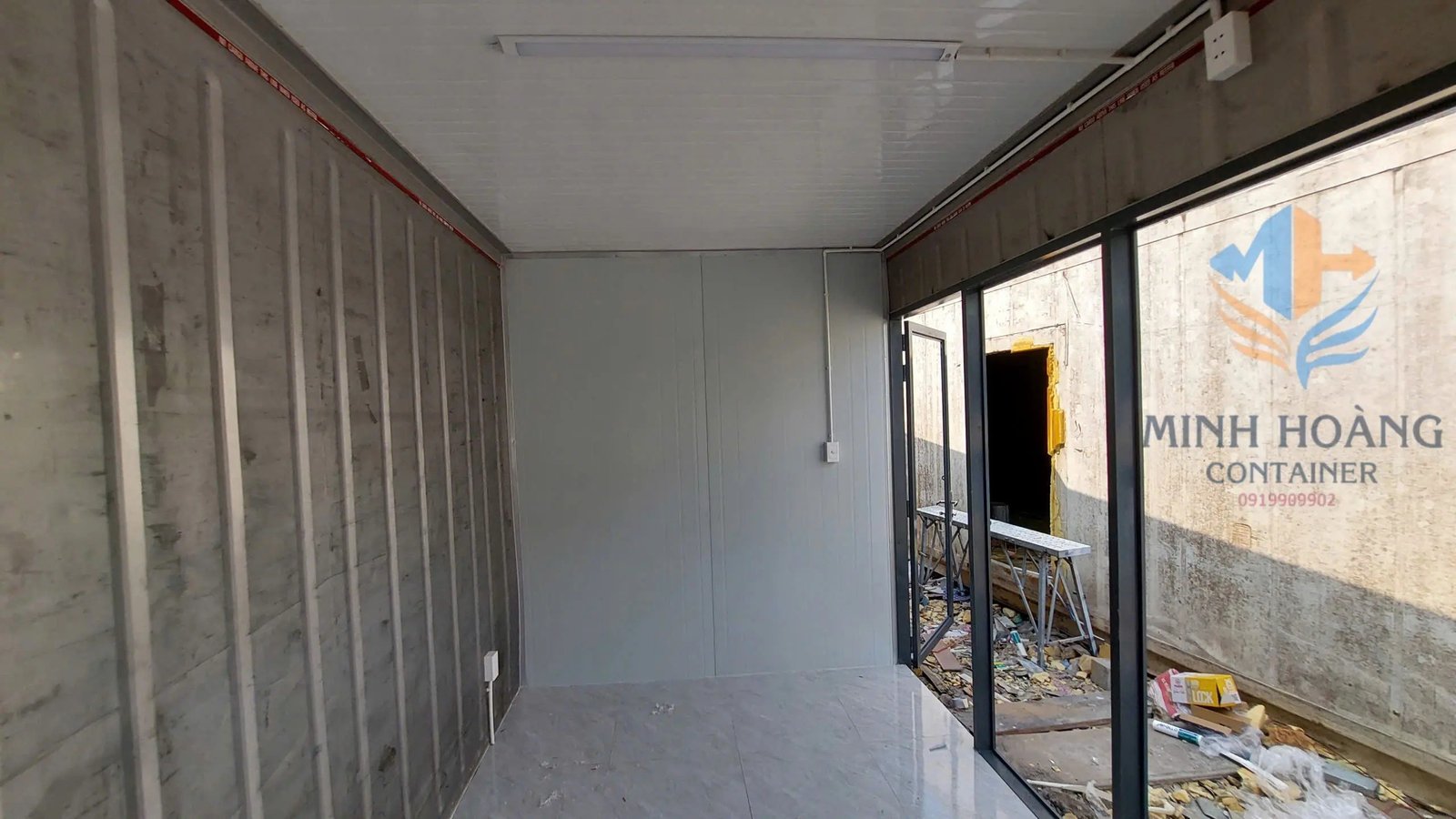 Container Văn Phòng Xám Chia 2 Phòng Kích Thước Theo Yêu Cầu Vỏ Lạnh